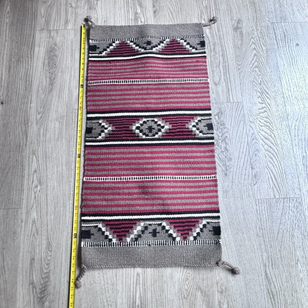 VTG Navajo Handwoven Wool Rug 40x20